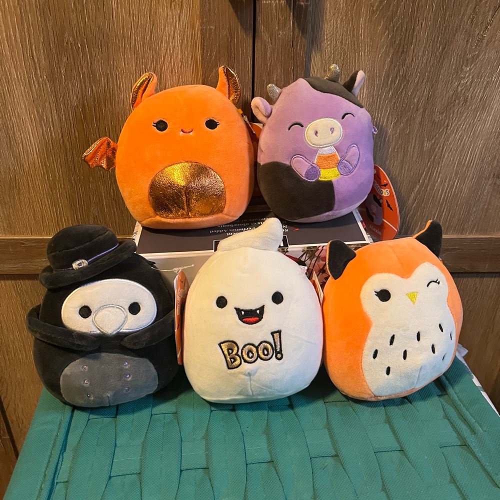 Squishmallows Halloween Plush Set - Orange, Purple, Black, White - Picture 1 of 7